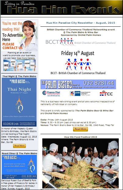 Hua Hin Events for August 2015